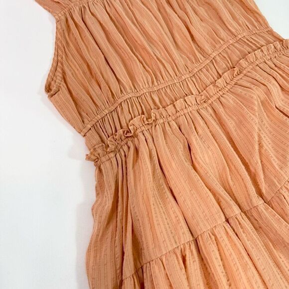 Current Air Los Angeles Dress Womens Medium Tan Striped Sleeveless A-Line - Picture 4 of 11